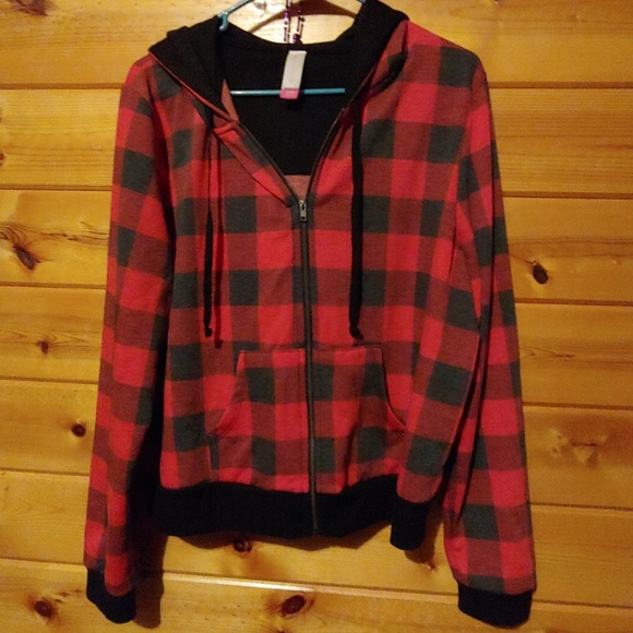 no boundaries plaid hoodie
